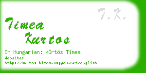 timea kurtos business card