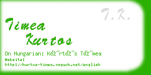 timea kurtos business card